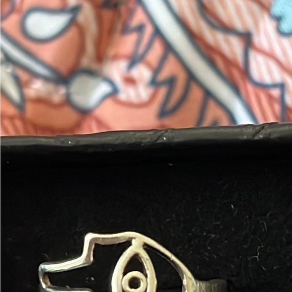 Sterling Silver evil Eye hamsa Ring size 4 - Picture 1 of 1